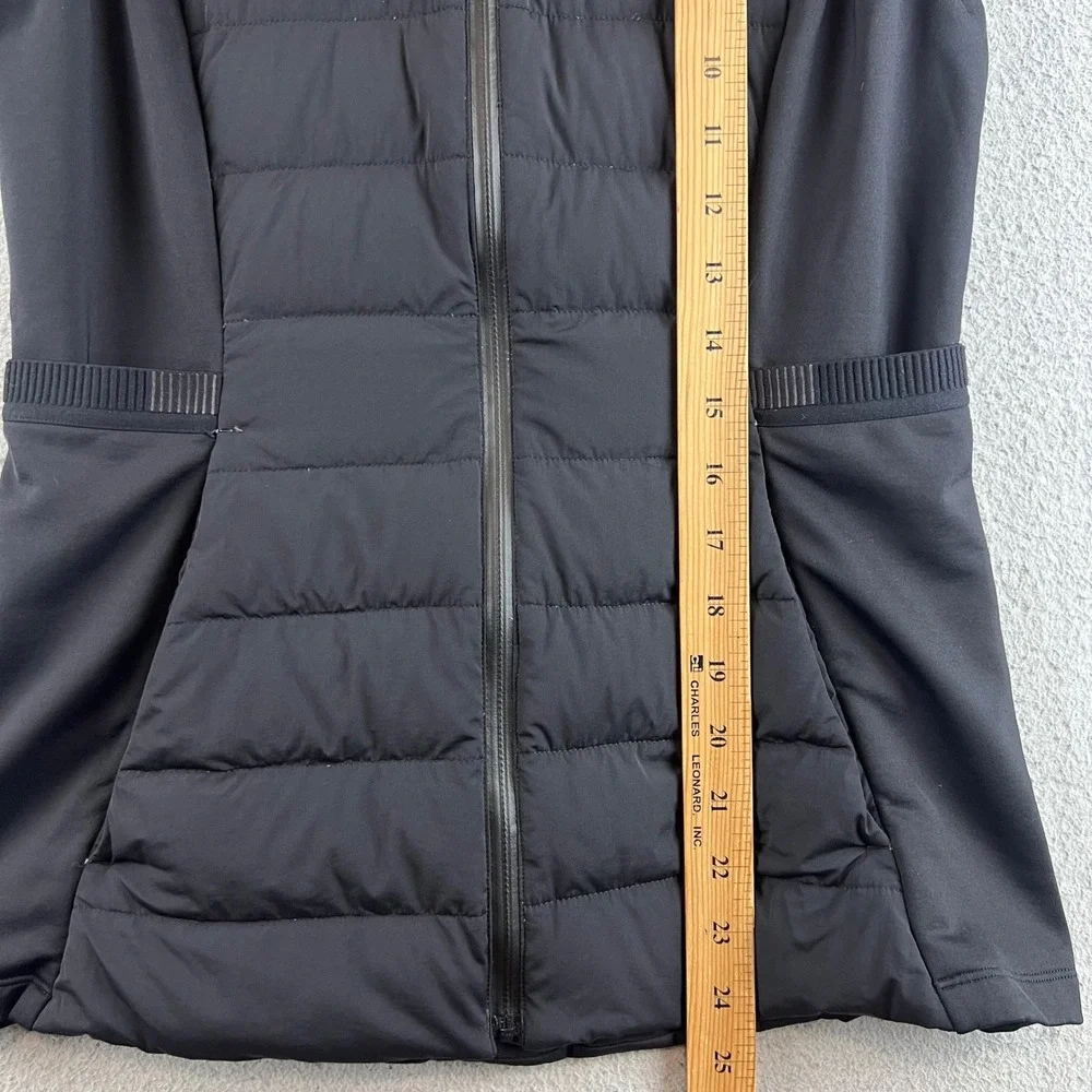 Lululemon Black Quilted Running Vest Full Zip Reflective Insulated Womens Size 6